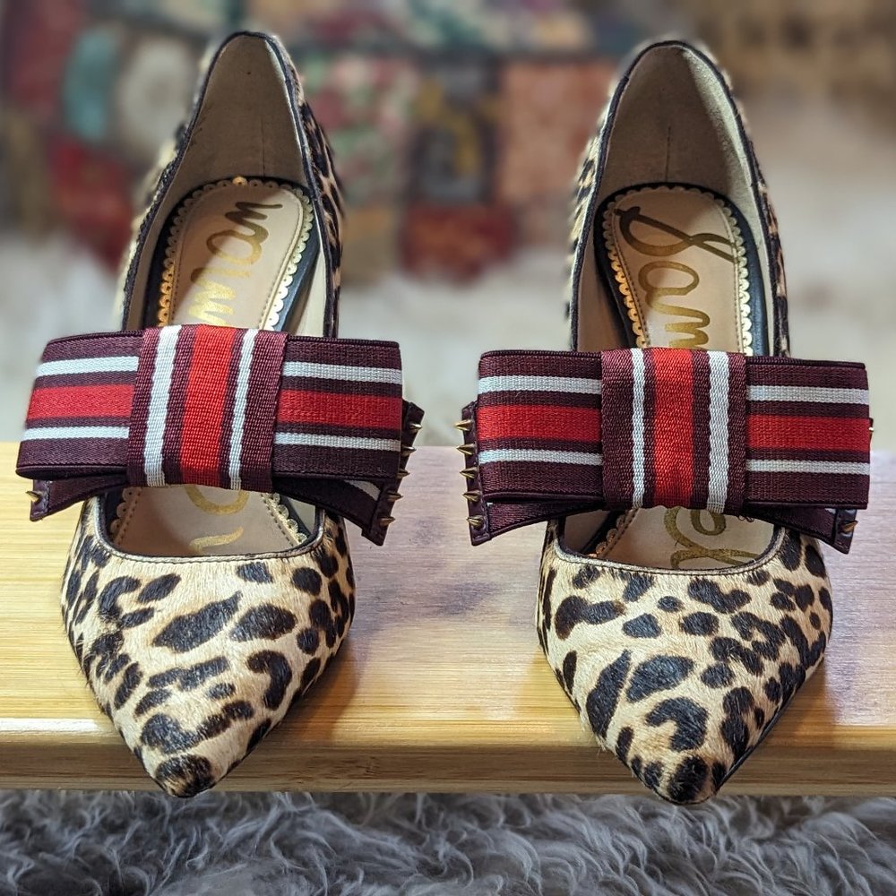 Sam Edelman Leopard Print Bow Pumps